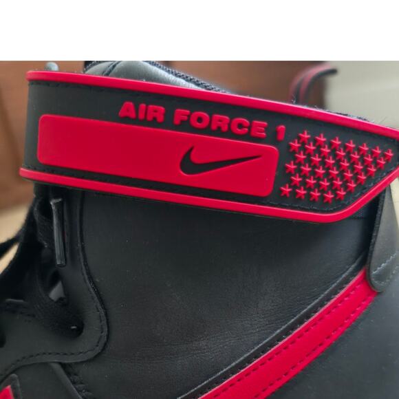 Nike Air Force 1 Boot Black University Red High Top Sneakers Men Sz 12.5 DA0418 - Picture 7 of 16